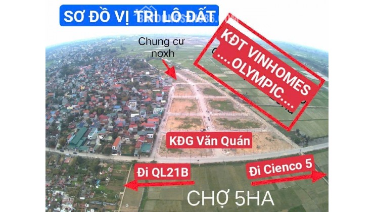 chỉ 6.0xtỷ - ĐẤT Ở KĐG VĂN QUÁN – OTO TRÁNH – KD ĐỈNH -0977690119- SÁT KĐT VINHOMES OLYMPIC